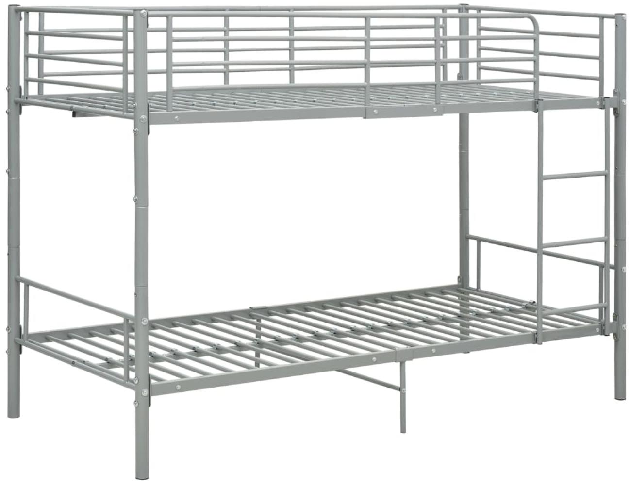 vidaXL Etagenbett Grau Metall 90×200 cm 287911 Bild 1