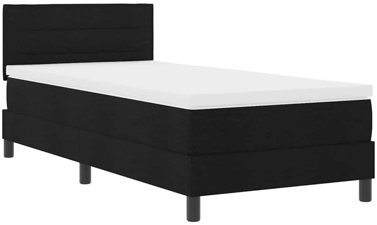vidaXL Boxspringbett mit Matratze Schwarz 100 x 200 cm Stoff 3342109 Bild 1