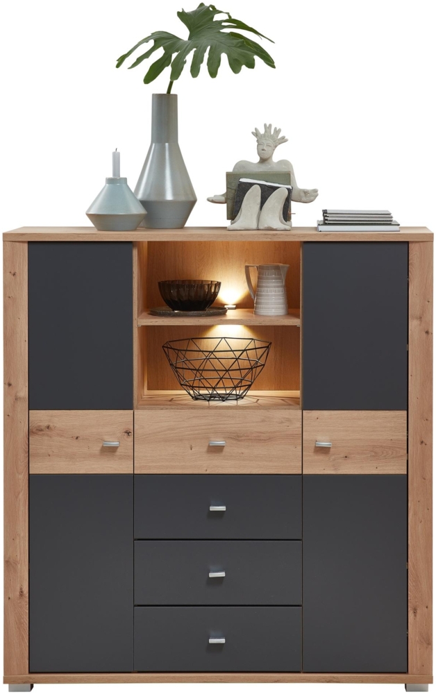 Highboard PABLO Artisan Eiche - Graphit Bild 1