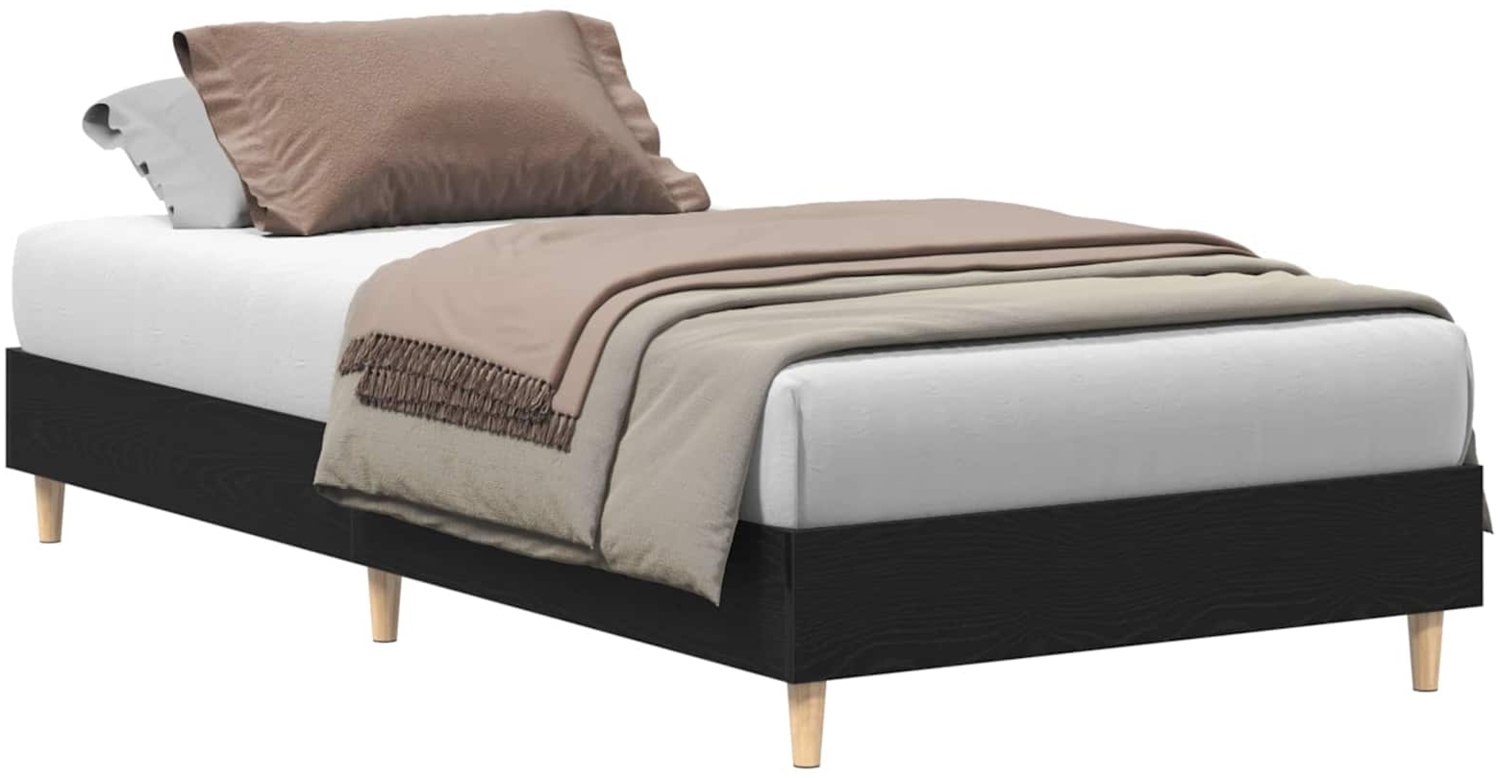vidaXL Bettgestell Schwarze Eiche 100 x 200 cm Holzwerkstoff 862847 Bild 1