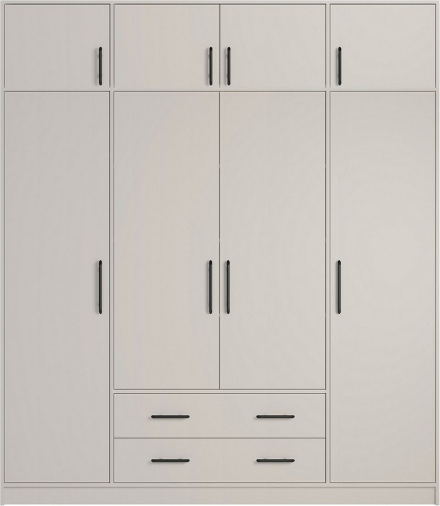 Marmex Möbel Drehtürenschrank SMART 1N/C großer Kleiderschrank Mehrzweckschrank mit Schrankaufsatz (2-St) 2 Schubladen, cashmere, Kleiderstangen, Stauraum Bild 1