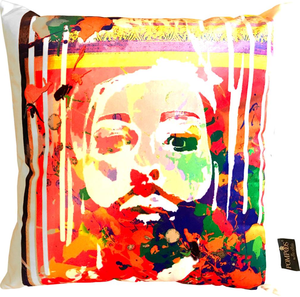 Harald Glööckler Designer Deko Kissen Pompöös by Casa Padrino Colorful Face - Art Collection - Bild 1