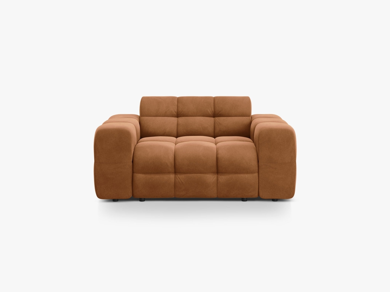 Micadoni Sofa Kendal 2-Sitzer Samt Kamel Bild 1