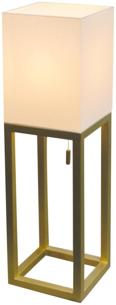 Tischleuchte messing matt, beige Näve Alfa 19x65cm E27 Bild 1