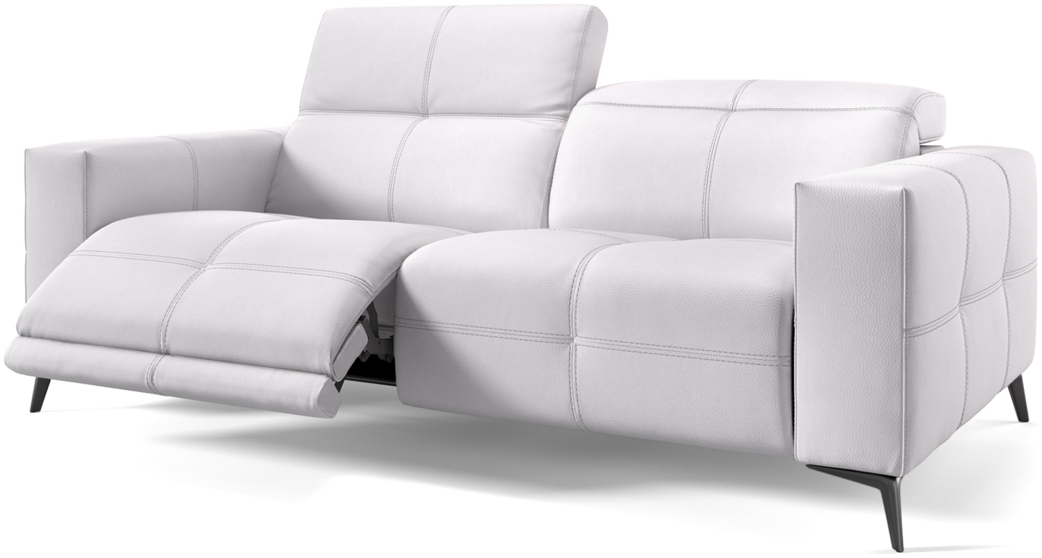 Sofanella 3-Sitzer MARBELLA Ledercouch Ledersofa Relaxsofa in Weiß Bild 1