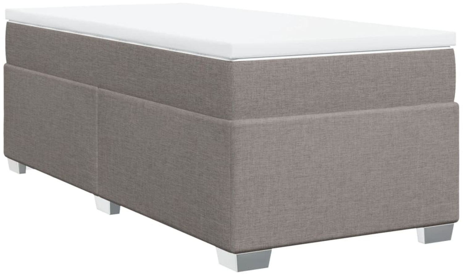 vidaXL Boxspringbett mit Matratze Taupe 80x200 cm Stoff 3285092 Bild 1