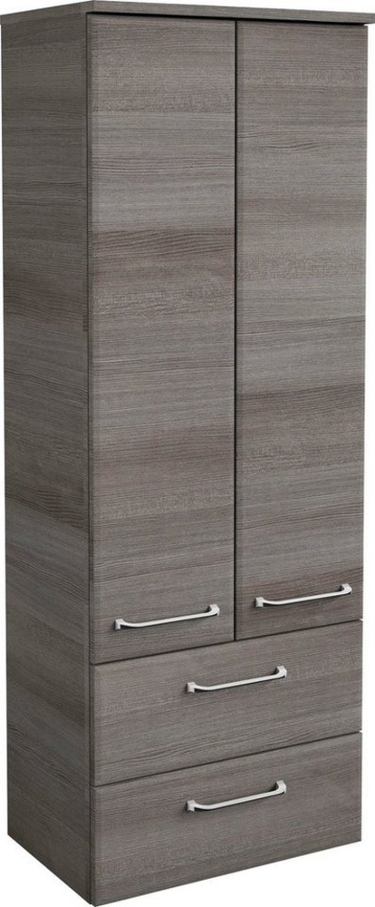 Saphir Midischrank Quickset Badschrank 50 cm breit, 2 Türen, 2 Schubladen, 2 Einlegeböden Badezimmer-Midischrank inkl. Türdämpfer, Griffe in Chrom glänzend Bild 1