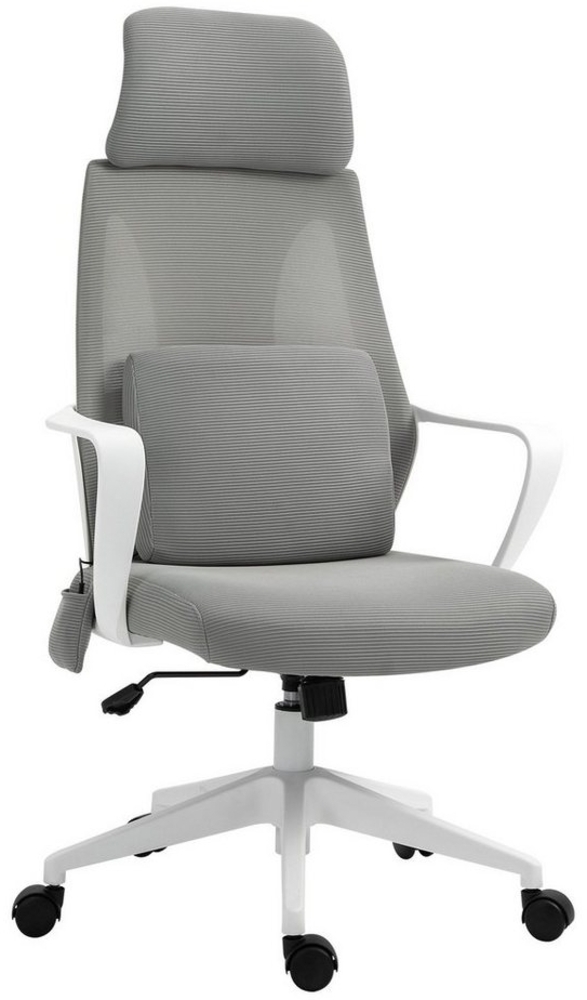 Vinsetto Schreibtischstuhl Bürostuhl mit Massagefunktion (Massage-Office-Stuhl, 1 St), Nylon Grau 62 x 60 x 114-122 cm Bild 1