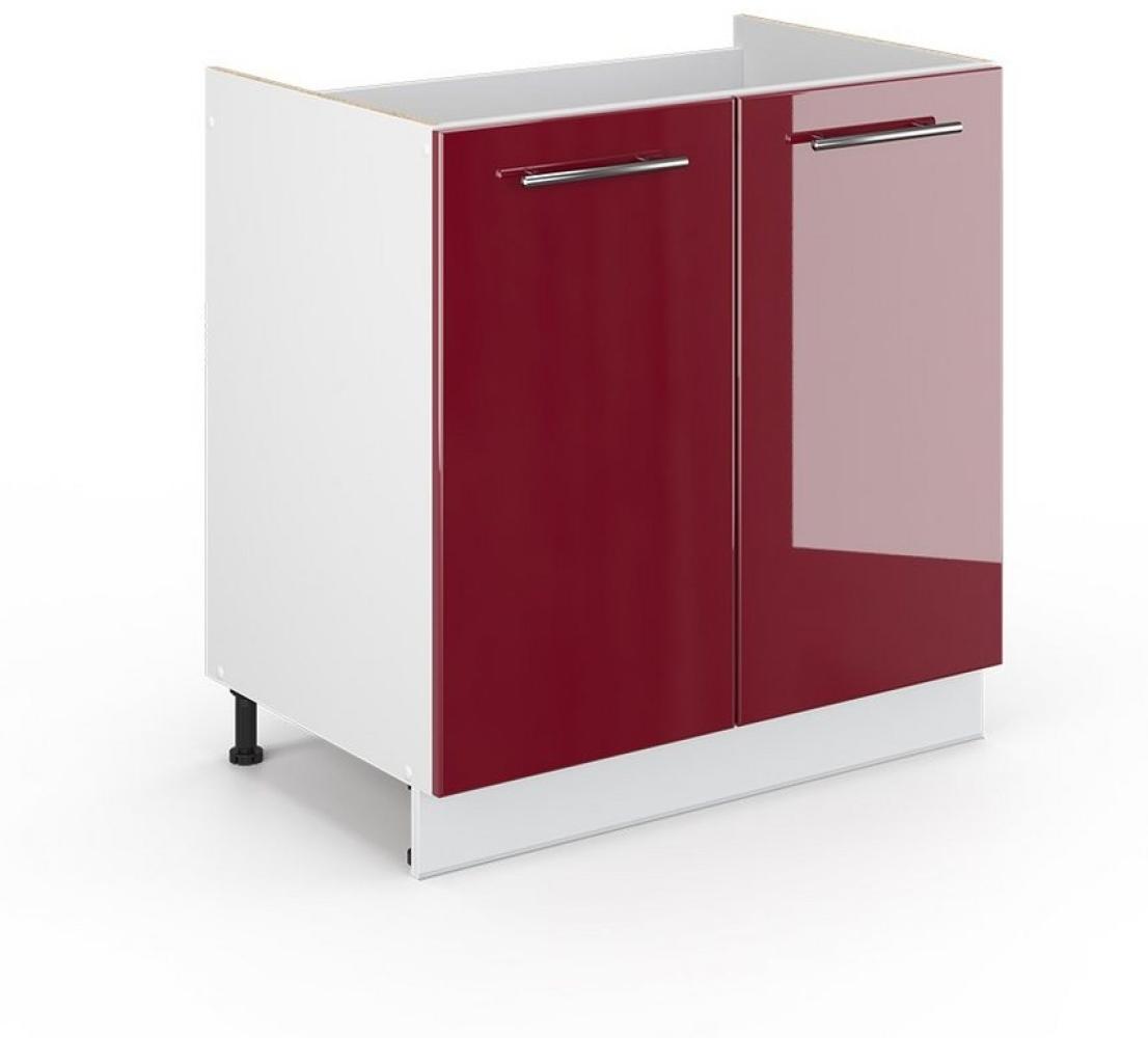 Vicco Küchenschrank Hängeschrank Unterschrank Küchenzeile Hochglanz Fame-Line (Bordeaux Hochglanz, Spülenunterschrank 80 cm) Bild 1