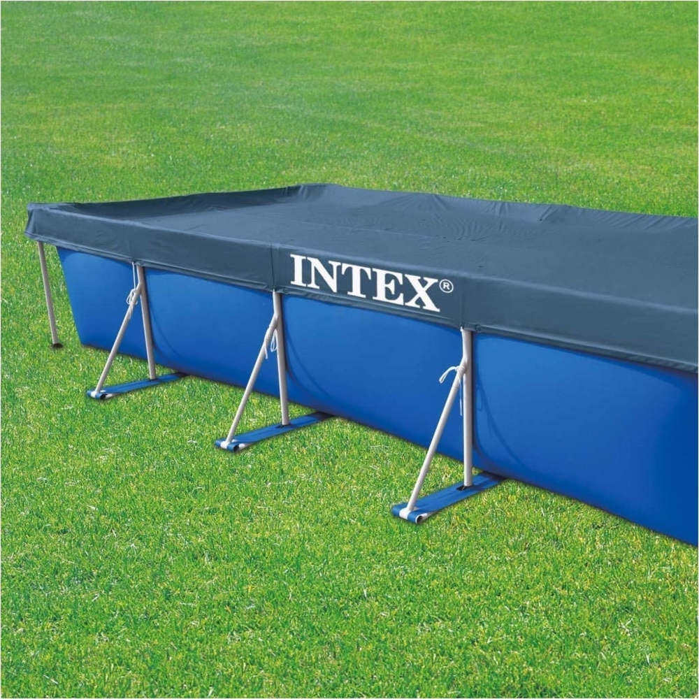 Intex Rectangular Pool Cover - Poolabdeckplane - 450 x 220 cm - Für Rectangular Frame Pool Bild 1