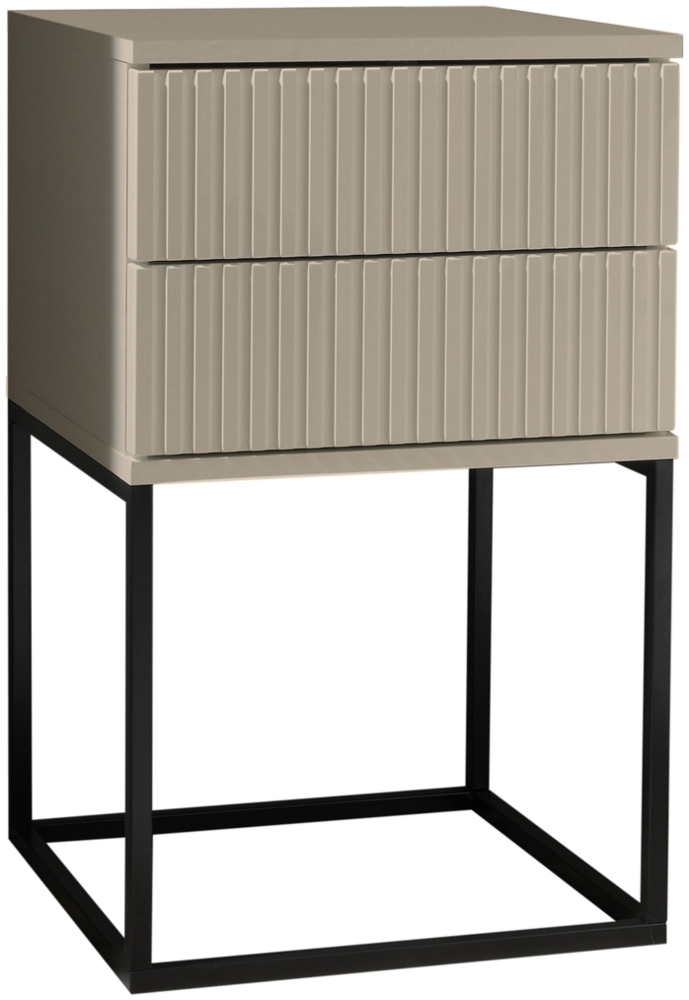 Nachtkommode >Marle< 2 Schubladen, Farbe Kaschmir, Holzwerkstoff - 40x65x38,5cm (BxHxT) Bild 1