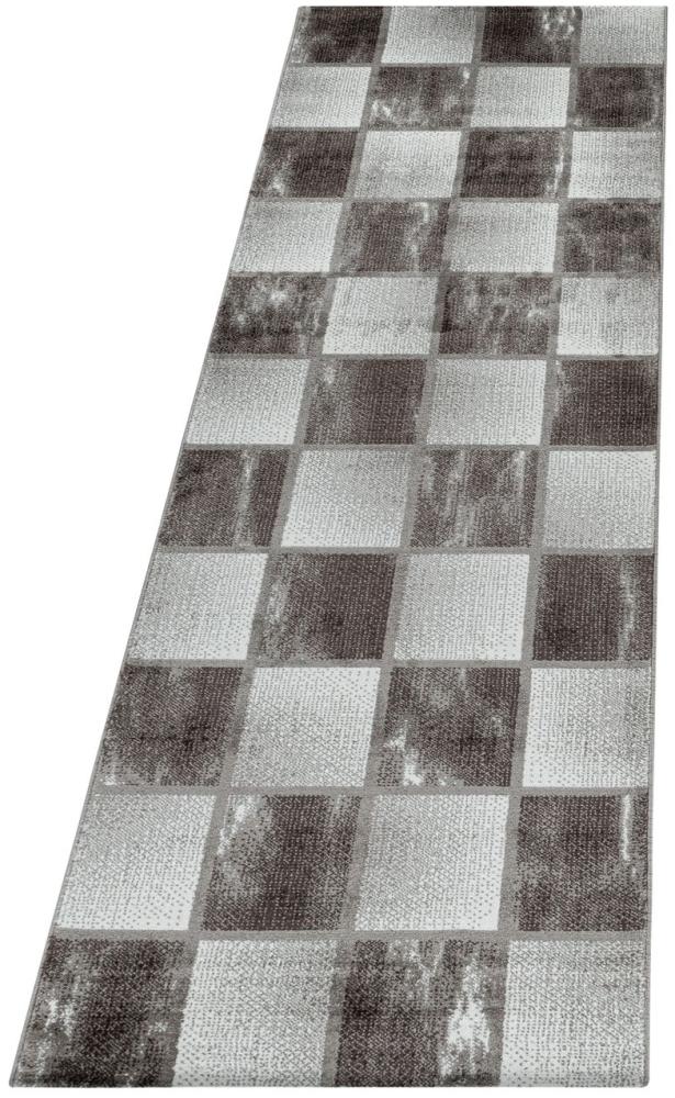 Kurzflor Teppich Oro Läufer - 80x250 cm - Braun Bild 1
