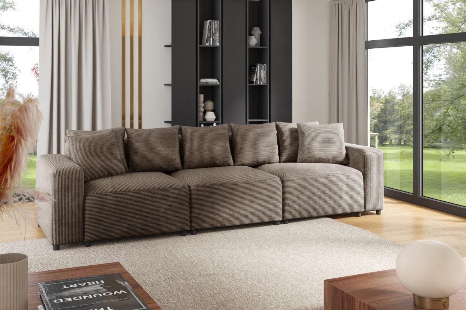 Sofa Designersofa Bigsofa MEGAN 3-Sitzer in Stoff Poso Cappuccino Bild 1