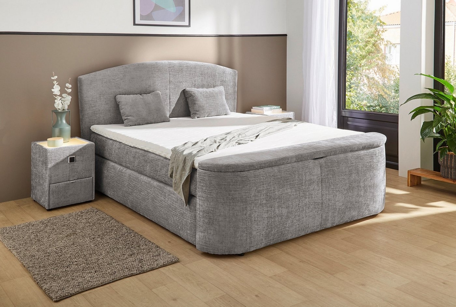 Jockenhöfer Gruppe Boxspringbett Pia, inklusive Strauraum im Fussteil, 7-Zonen-TTFK-Mmatratze, KS-Topper, verschiedene Härtegrade wählbar Bild 1