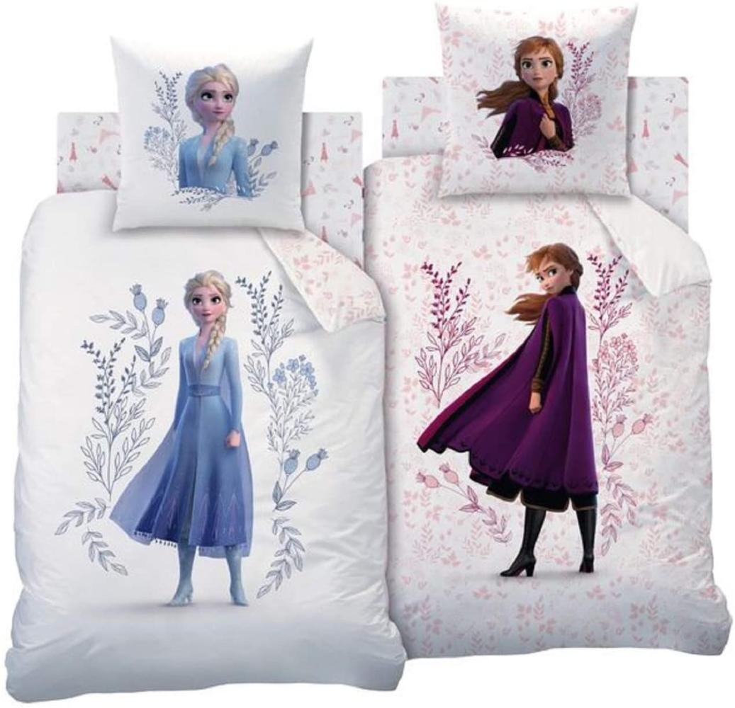 CTI Disney Frozen 2 Anna ELSA Mädchen Wende Bettwäsche Set Flowers Bild 1