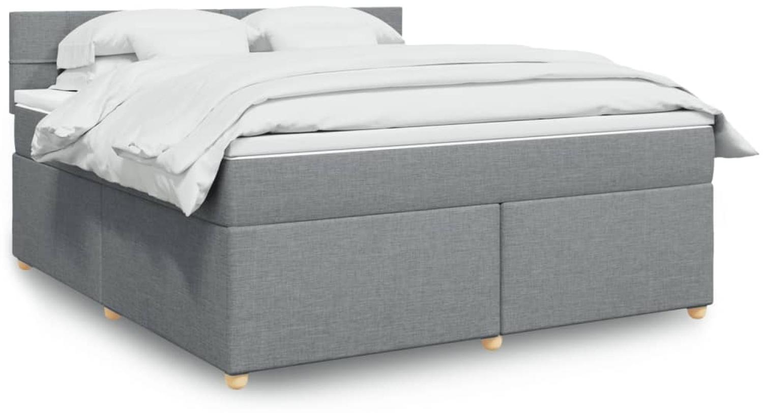 vidaXL Boxspringbett mit Matratze Hellgrau 180x200 cm Stoff 3286759 Bild 1