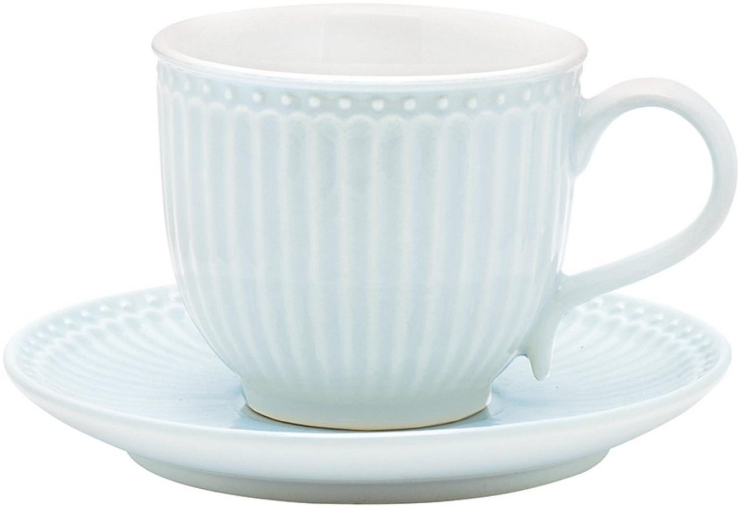 Greengate Tasse Alice Tasse mit Untertasse pale blue 8,5 cm, Stoneware Bild 1