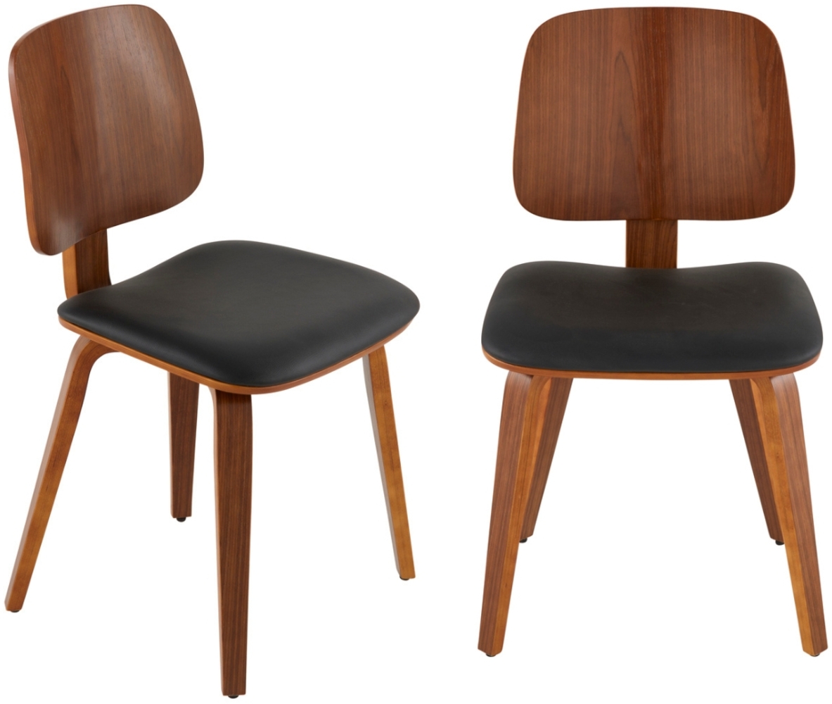 Signature Set mit 2 Stühlen aus schwarzem Vinyl H80,5 cm - BRAND - Schwarz Bild 1