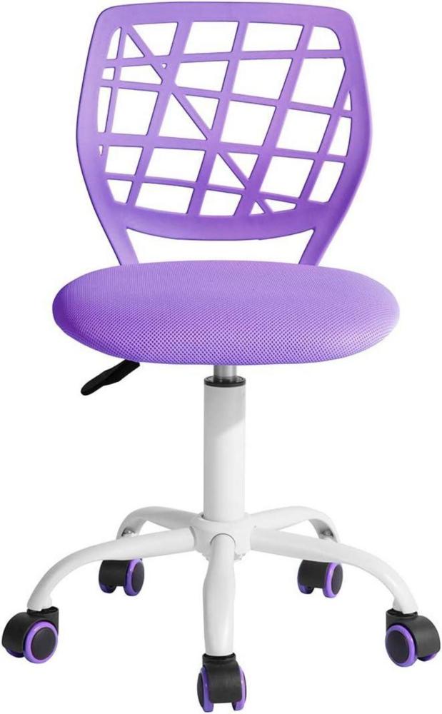 Bürostuhl Ergonomisch höhenverstellbar Stoffsitz Lila Violett Bild 1