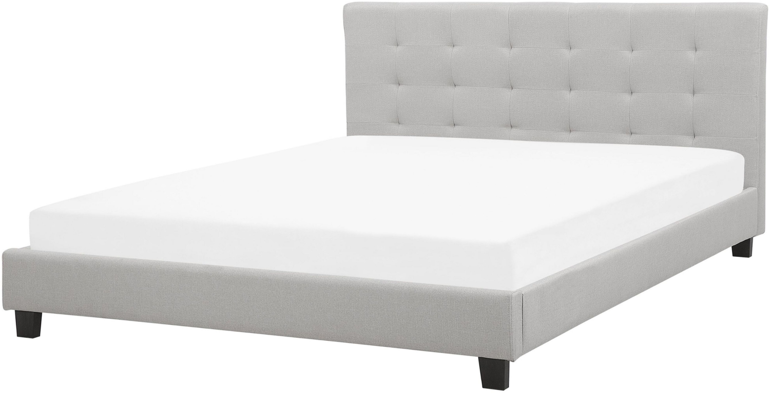 Wasserbett ROCHELLE 180 x 200 cm Stoff Hellgrau Bild 1