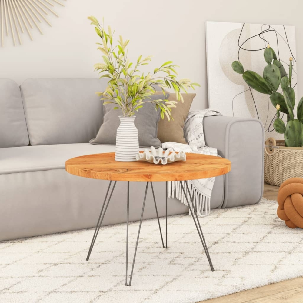 vidaXL Tischplatte Ø 60x3,8 cm Rund Massivholz Akazie 370051 Bild 1