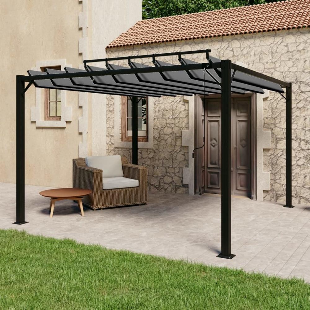 vidaXL Pergola mit Lamellendach 3x3 m Anthrazit Stoff und Aluminium 313926 Bild 1