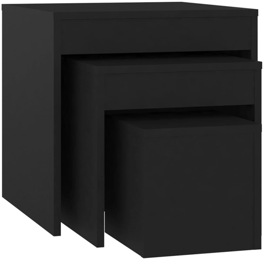 vidaXL Satztische 3-tlg. Schwarz Spanplatte [808595] Bild 1