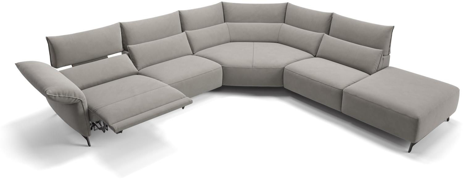 Sofanella Wohnlandschaft CUNEO Stoffsofa Sofagarnitur Couch in Hellgrau Bild 1