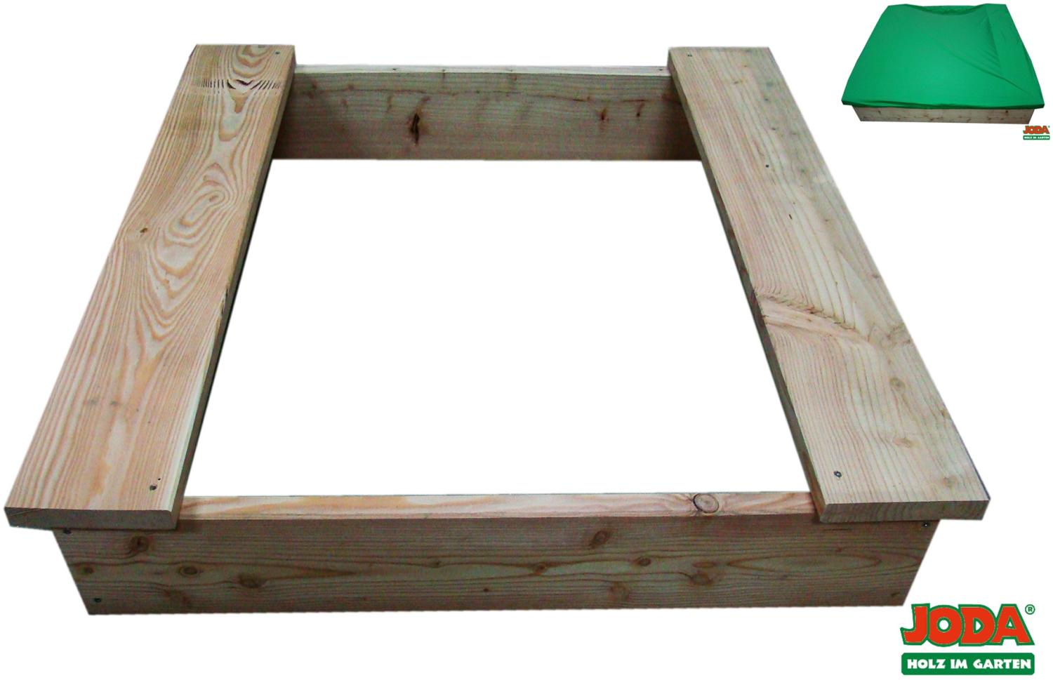 Joda Lärche Sandkasten Sandkiste 110cm Sandbox mit Abdeckplane Holz Massivholz Bild 1