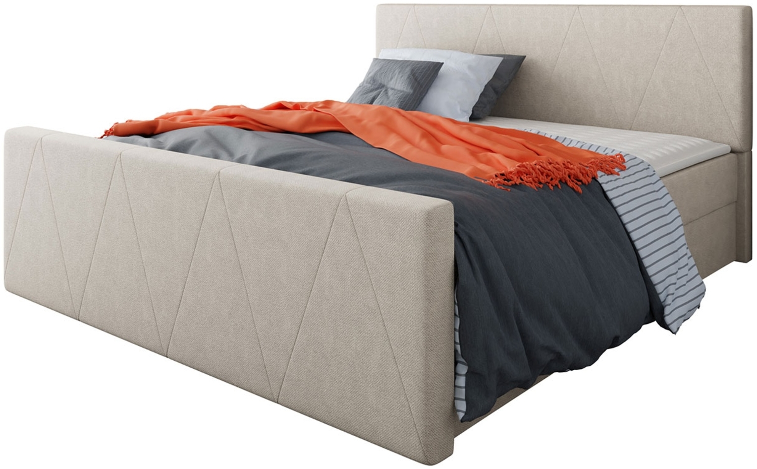 Mirjan24 Boxspringbett Ziton 3, Sand, 160 x 200 cm Bild 1