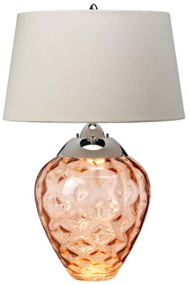 Elstead Samara Tischlampe klein Lachsfarben Schirm taupe 72cm Bild 1