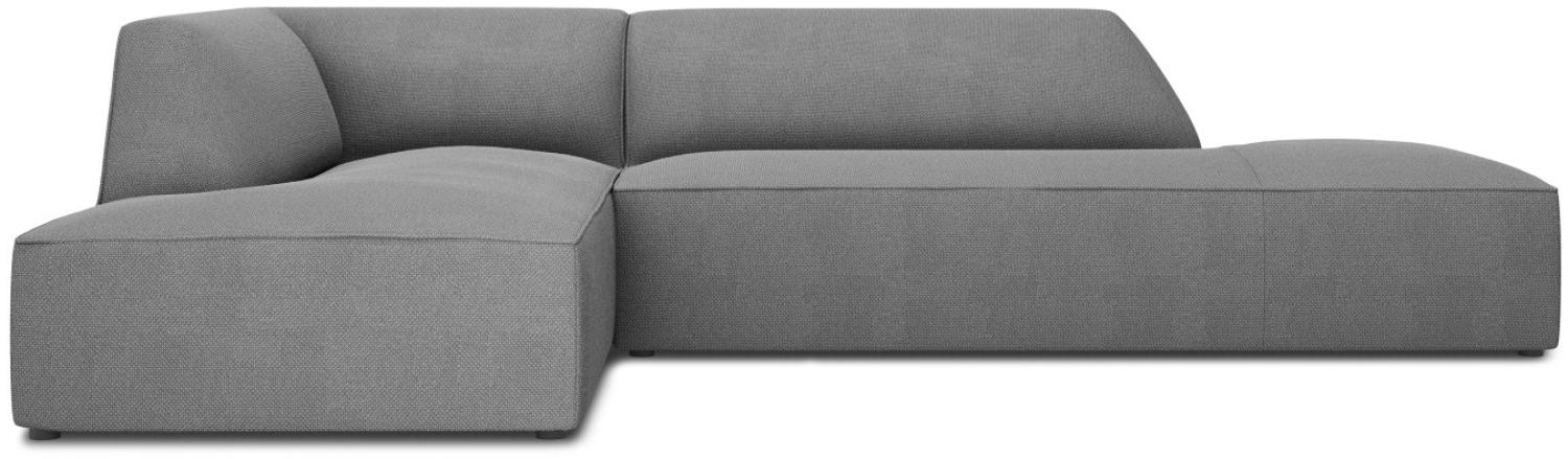 Micadoni 4-Sitzer Modular Ecke links Sofa Ruby | Bezug Grey | Beinfarbe Black Plastic Bild 1