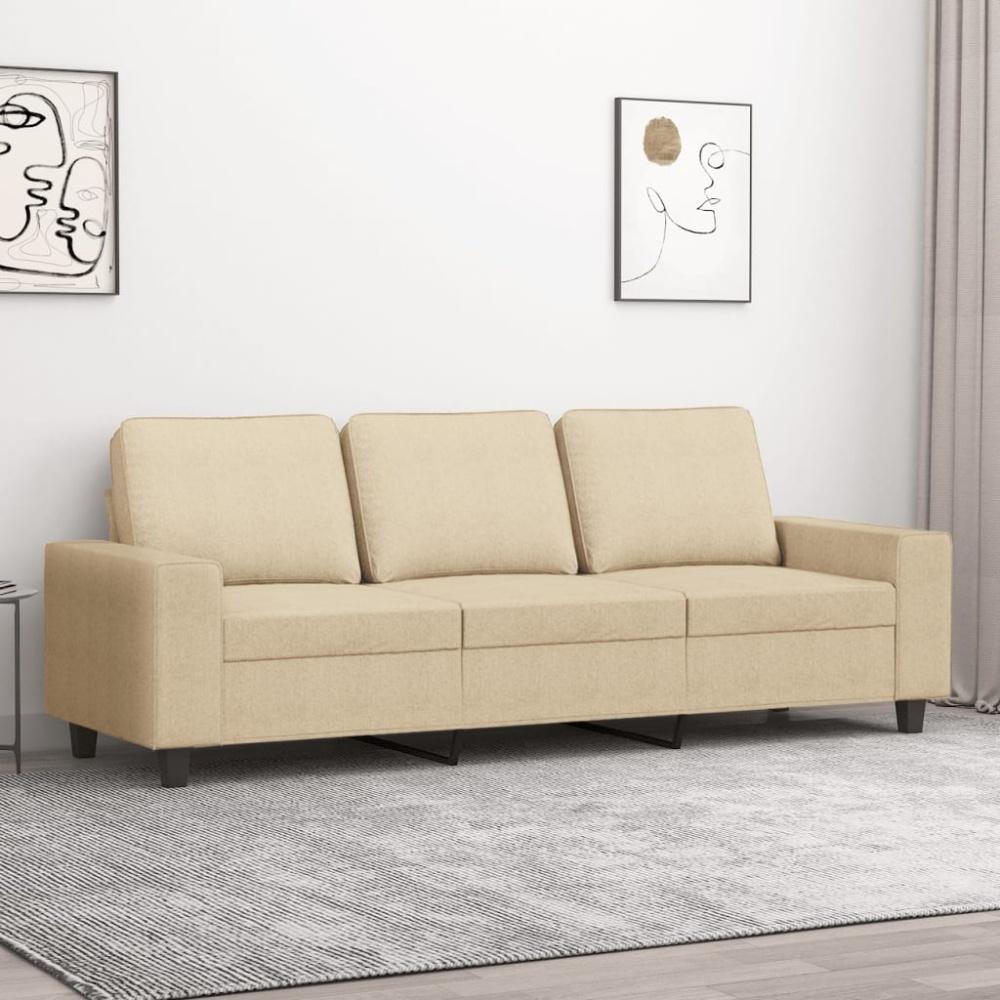 vidaXL 3-Sitzer-Sofa Creme 180 cm Stoff Bild 1