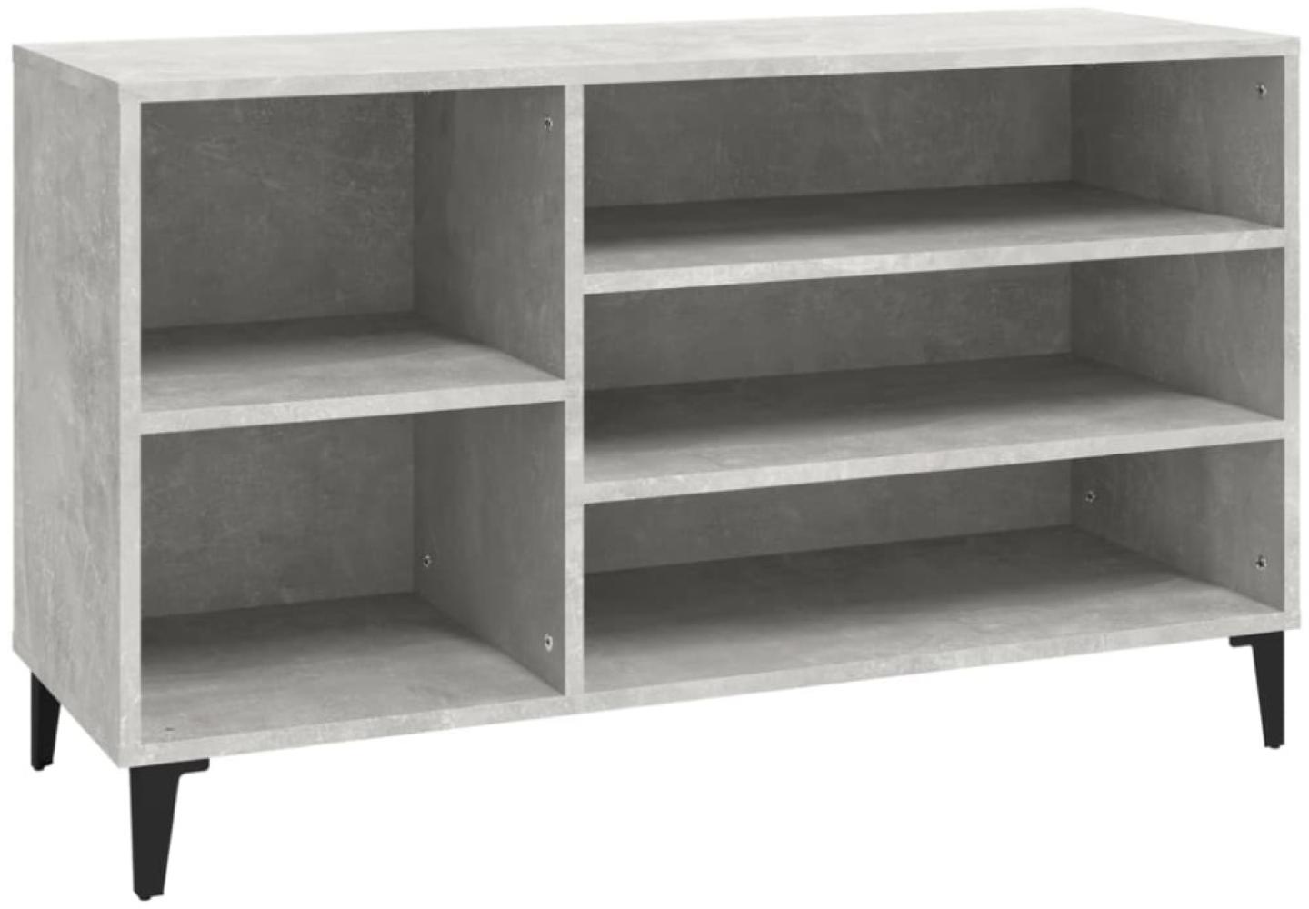 vidaXL Schuhregal Betongrau 102x36x60 cm Holzwerkstoff 819752 Bild 1