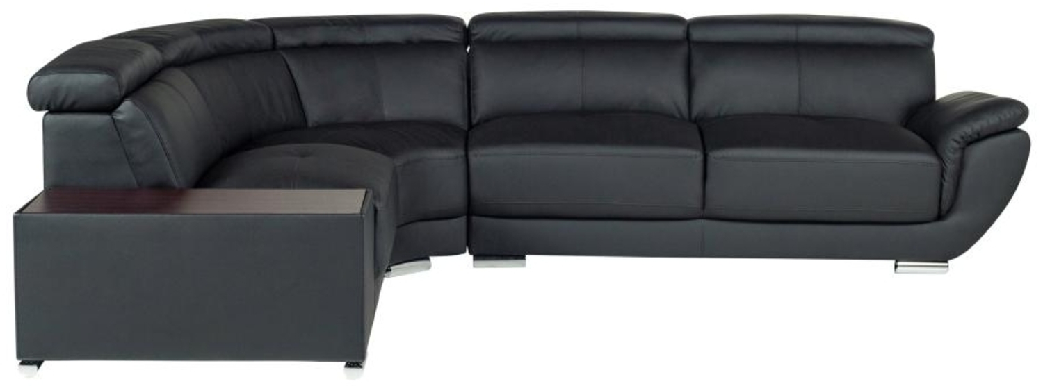 Vente-unique - Ecksofa Leder - Ecke Links - Schwarz - NAHIA Bild 1