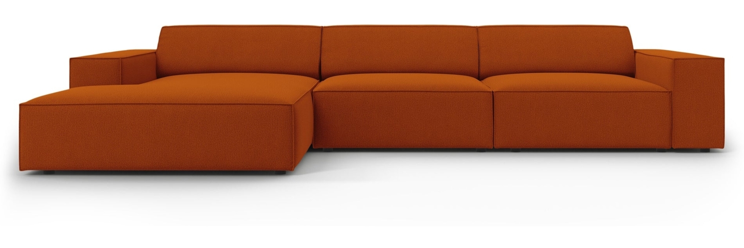 Micadoni Ecksofa Jodie 4-Sitzer Links Strukturierter Stoff Megan Terrakotta Bild 1