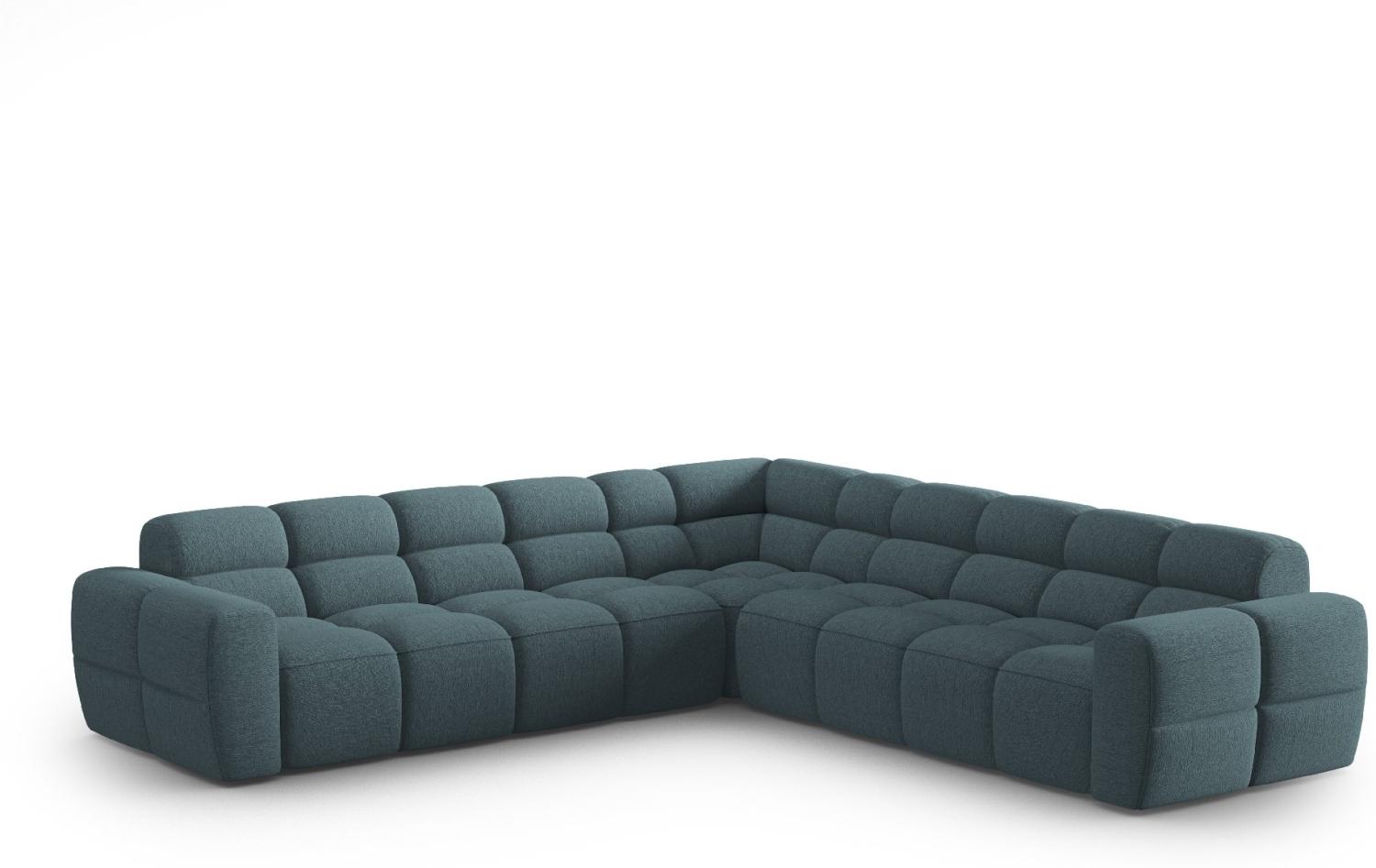 Micadoni Symmetrisches Ecksofa Lisa 5-Sitzer Strukturierter Stoff Hellblau Bild 1