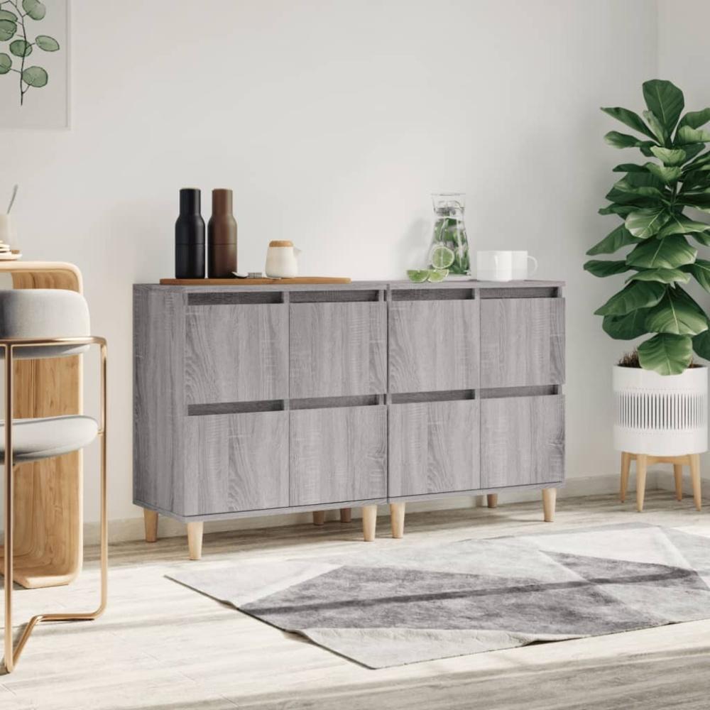 vidaXL Sideboards 2 Stk. Grau Sonoma 60x35x70 cm Holzwerkstoff 3185757 Bild 1