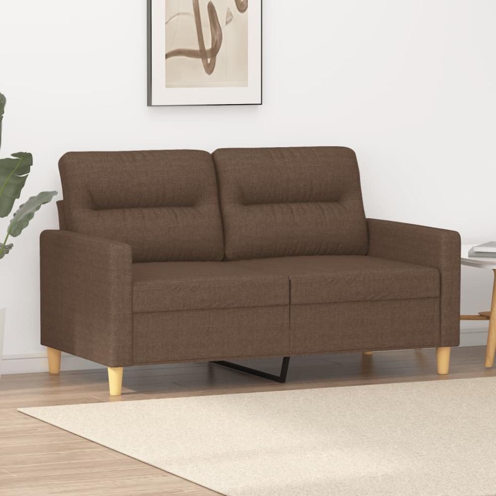 vidaXL 2-Sitzer-Sofa Braun 120 cm Stoff 359230 Bild 1