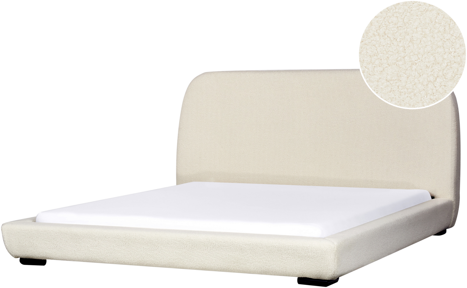 Wasserbett Bouclé ROISEL 180 x 200 cm Creme Bild 1