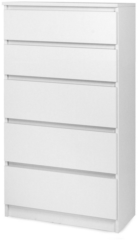 Roysson Home Kommode mit 5 Schubladen 70cm: Weiß Bild 1