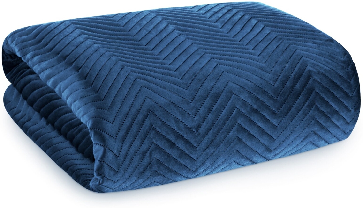 Tagesdecke Velours Samtdecke Gesteppt Steppdecke Klassische Decke SOFIA blau 170X210 cm blau Bild 1