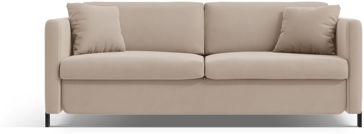 Micadoni Schlafsofa Gloria 3-Sitzer Samt Beige 205x160 Bild 1