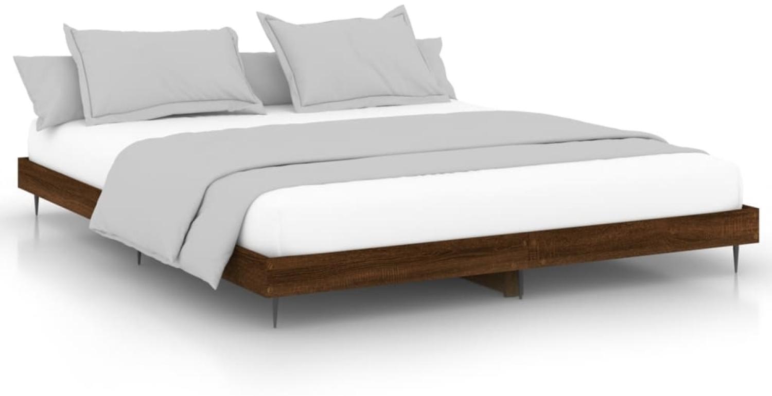 vidaXL Bettgestell ohne Matratze Braun Eiche 150x200 cm Holzwerkstoff 832244 Bild 1