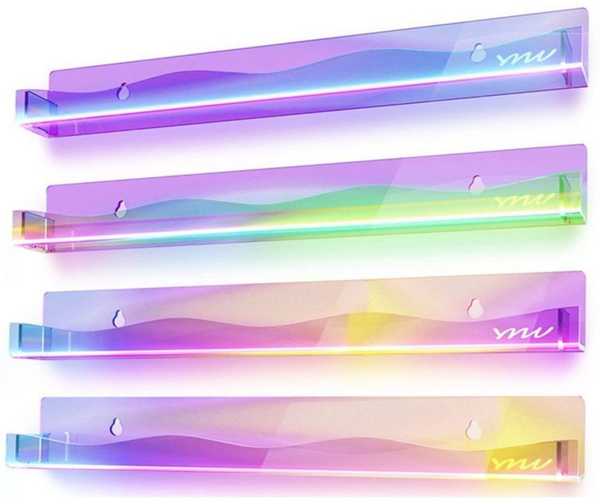 FELIXLEO Bücherregal Wandregal aus Acryl in Regenbogenfarben 15 Zoll, 4-tlg. Bild 1