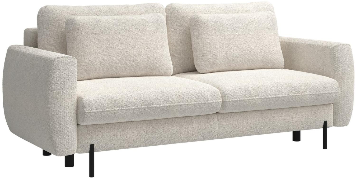 Selsey RANE - Sofa mit Schlaffunktion und wasserabweisendem Chenille-Bezug, cremeweiß Bild 1