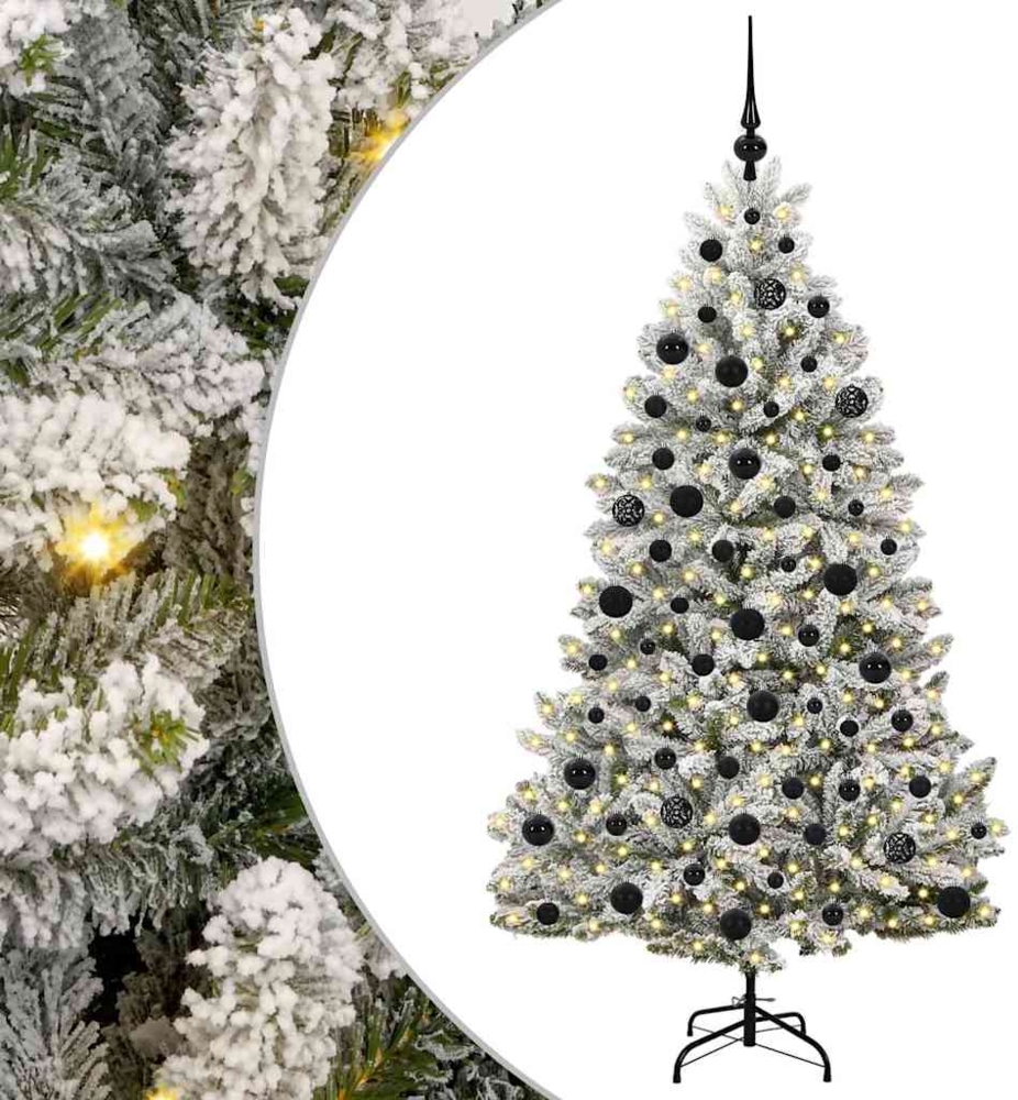 vidaXL Künstlicher Weihnachtsbaum Grün und Weiß 180 cm PVC und Metall 3395749 Bild 1