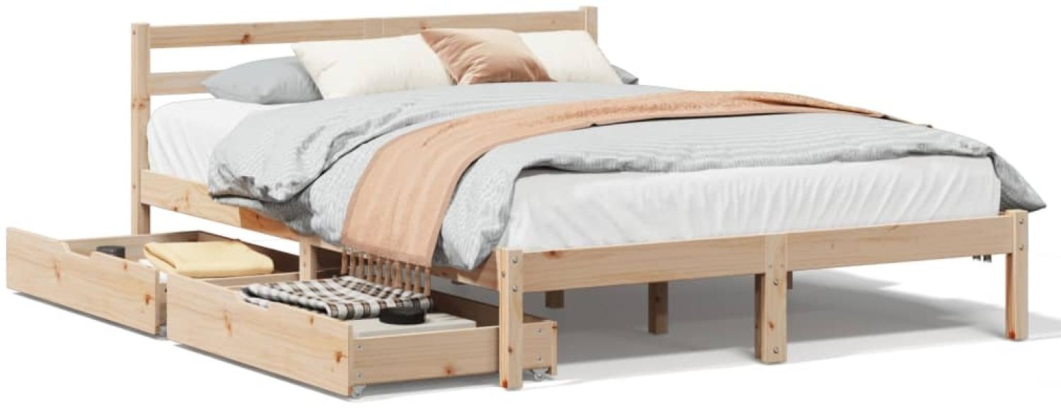 vidaXL Massivholzbett ohne Matratze 140x190 cm Kiefernholz 3301532 Bild 1