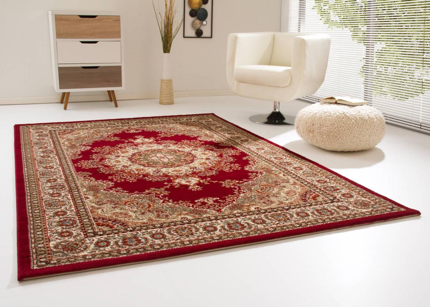 Designerteppich Anamur - Medaillon, Farbe: rot, Größe: 133x190 cm Bild 1