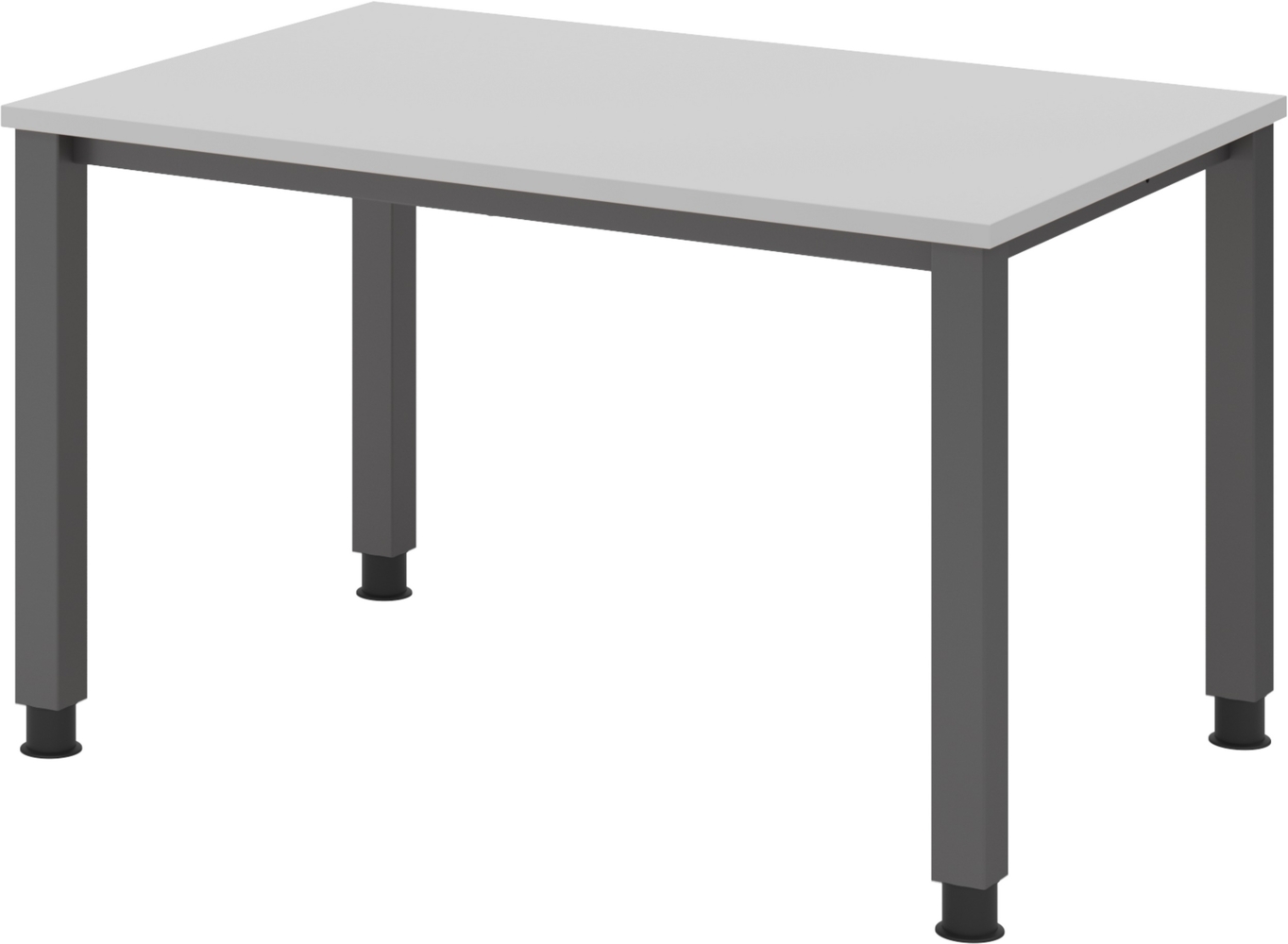 bümö manuell höhenverstellbarer Schreibtisch 120x80 cm in grau, Metall-Gestell: Graphit - PC Tisch höhenverstellbar & belastbar bis 140 kg, Büro- und Computertisch klein, QS-12-5-G Bild 1